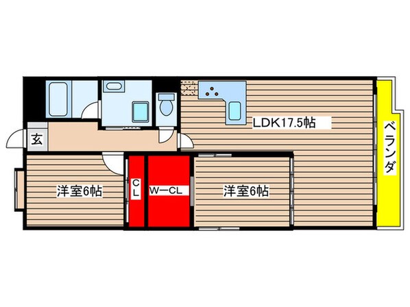 ヒルトンブル－の物件間取画像